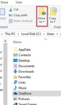 moving onedrive folder to new location