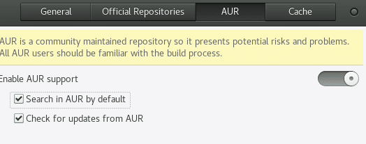 enabling AUR support in Manjaro Linux