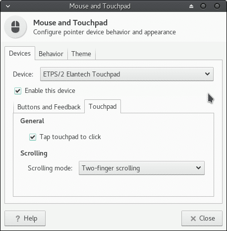 enable touchpad to clicks by tapping and also for scrolling