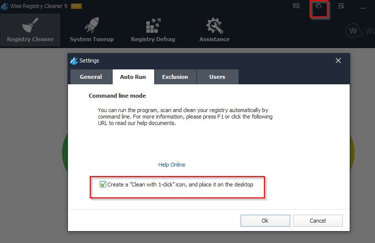 creating a 1-click icon using wise registry cleaner pro