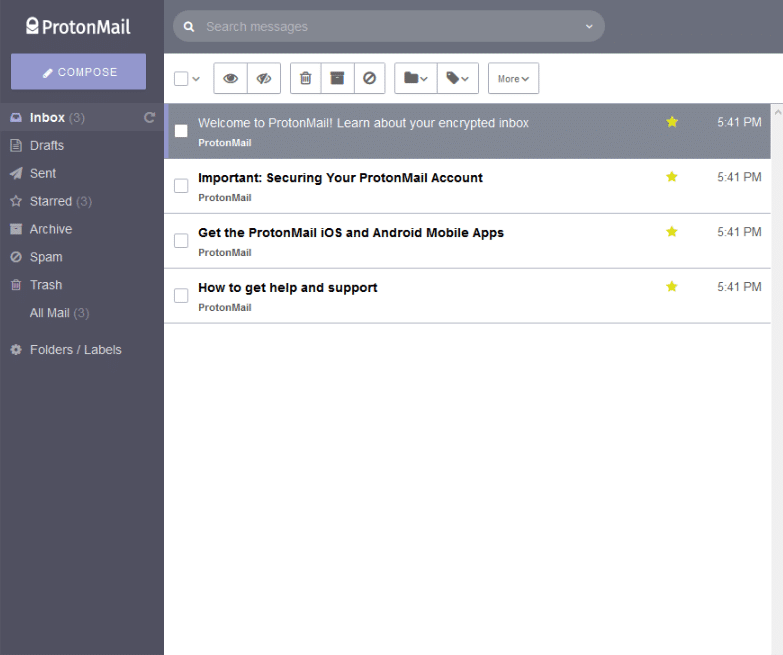 inbox layout for protonmail 