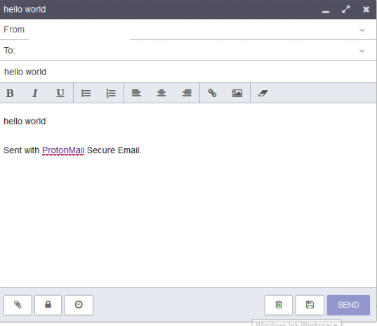 composer window in protonmail 