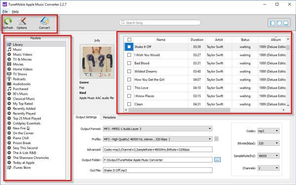 TuneMobie Apple Music Converter main interface