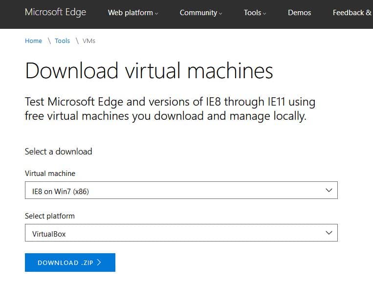 downloading microsoft windows virtual machines for virtualbox