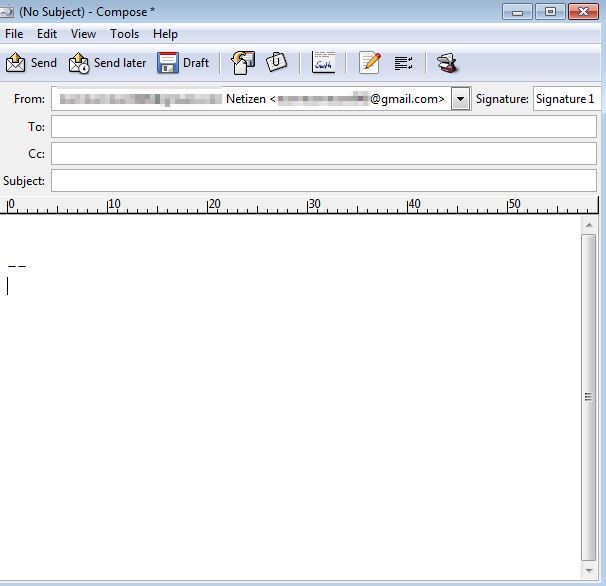 message window in Sylpheed email client