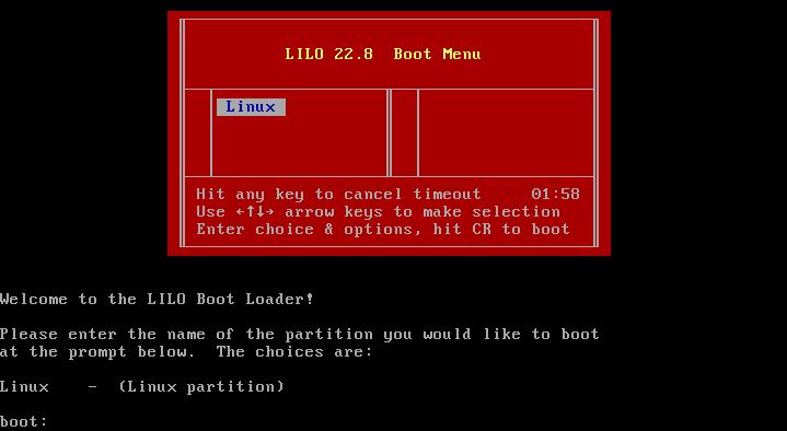 slackware boot screen