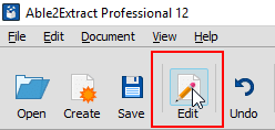 edit option in able2extract