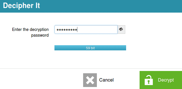 entering decryption password