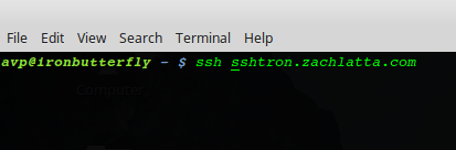 ssh in Linux terminal