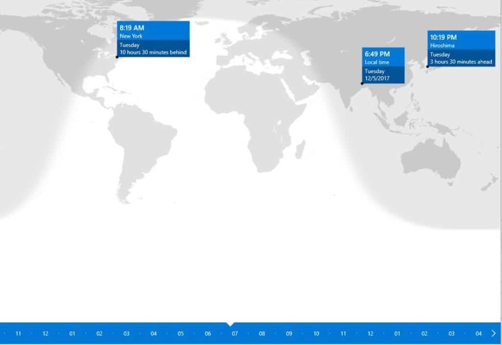 choosing local time to compare with remote locations