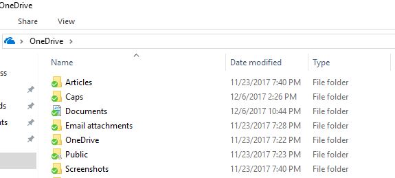 OneDrive folder accessed 