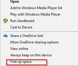 remove locally stored OneDrive files