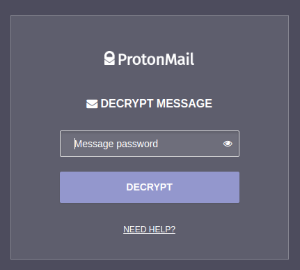 password for decrypting messages