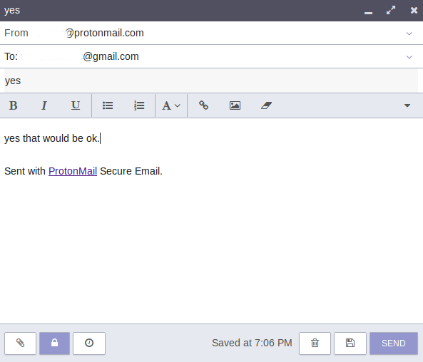 setting encryption for emails in protonmail