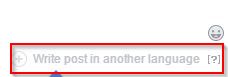 writing facebook posts in another language