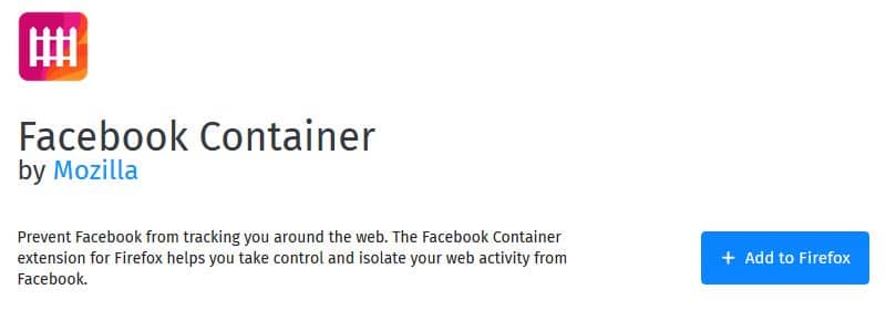 Facebook Container add-on for Firefox