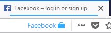 blue colored tab for Facebook pages when using Facebook Container add-on