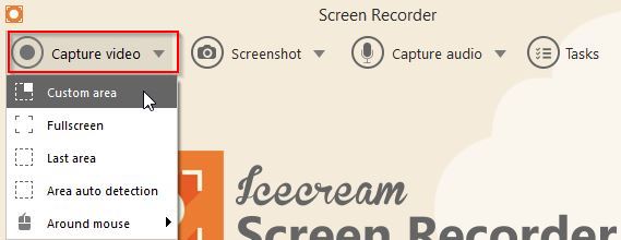 Icecream Screen Recorder video area selection