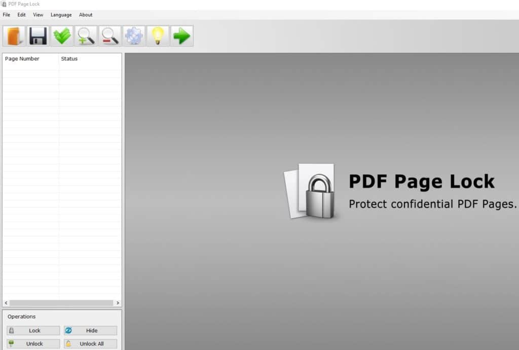 PDF Page Lock interface