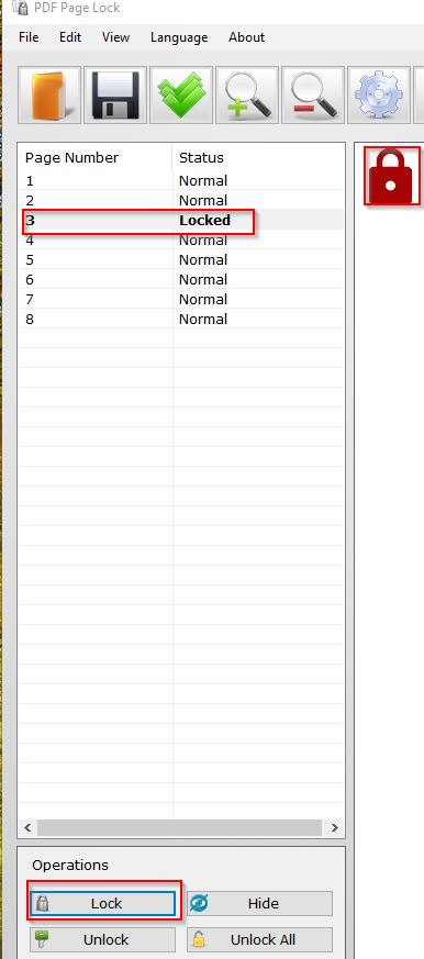 locking selected pages of PDF files using PDF Page Lock