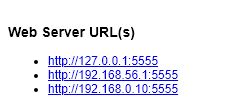 web server urls for using Web Server for Chrome extension 