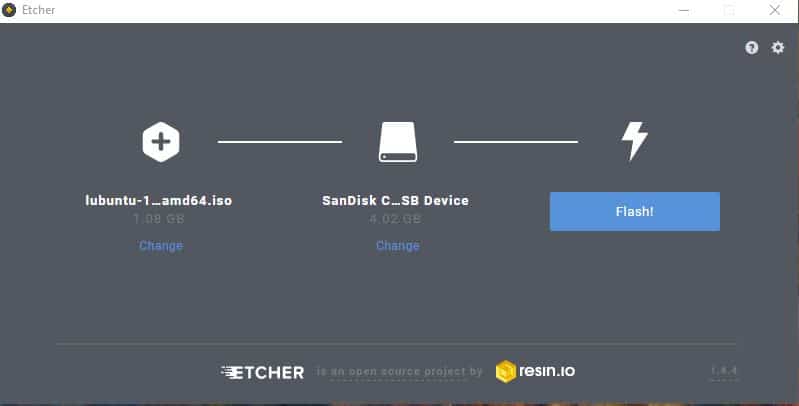 choosing the OS ISO for creating a bootable drive