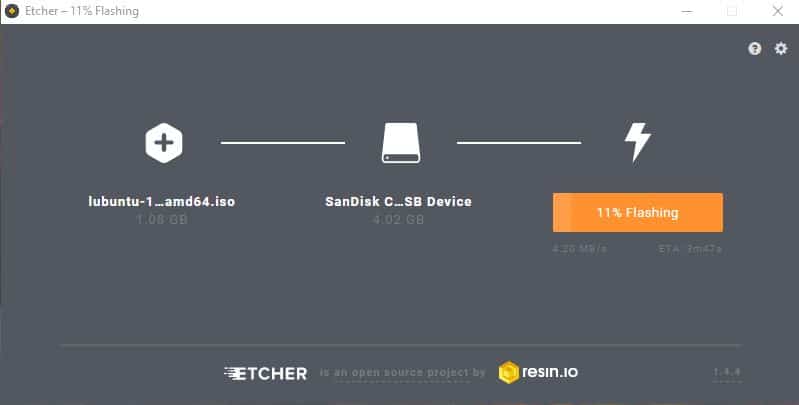 Flashing the removable drive for making it a bootable drive