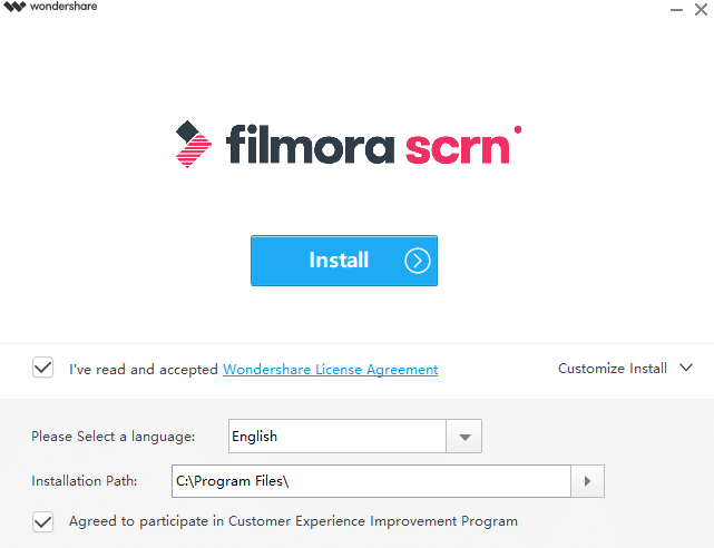 installing filmora scrn on Windows