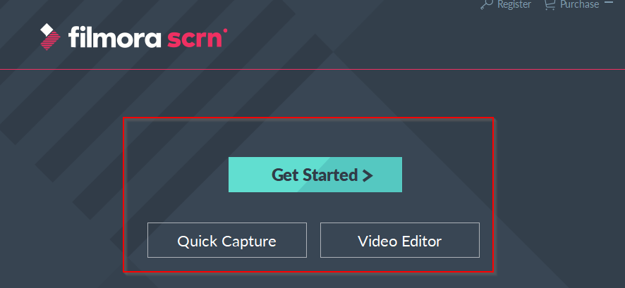 main interface of filmora scrn