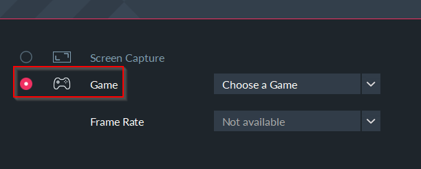 choosing game to be recorded using filmora scrn