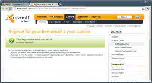 Avast Linux Home Edition - Free license registration