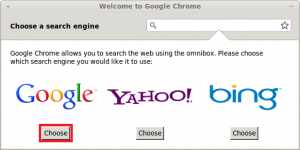 Google Chrome - Choose default search engine