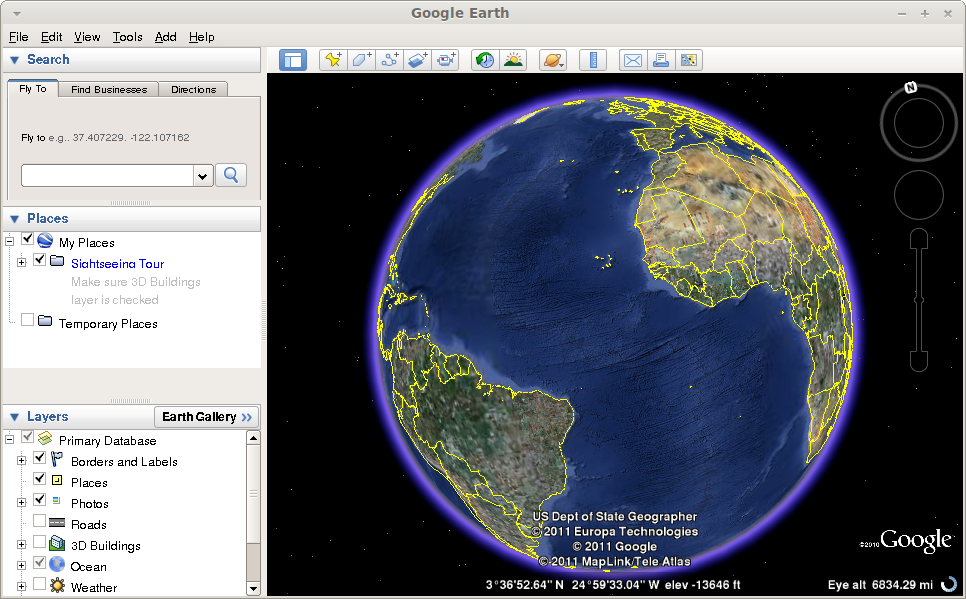 Google Earth running in Linux Mint / Ubuntu