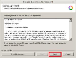 Google Picasa License Agreement