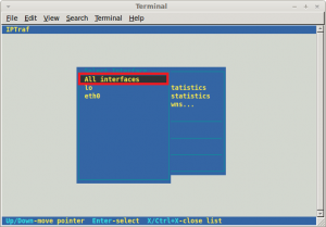 iptraf - network interface selection