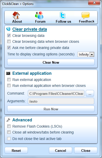 Preferences in Click&Clean