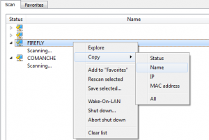 Admin options for listed machines