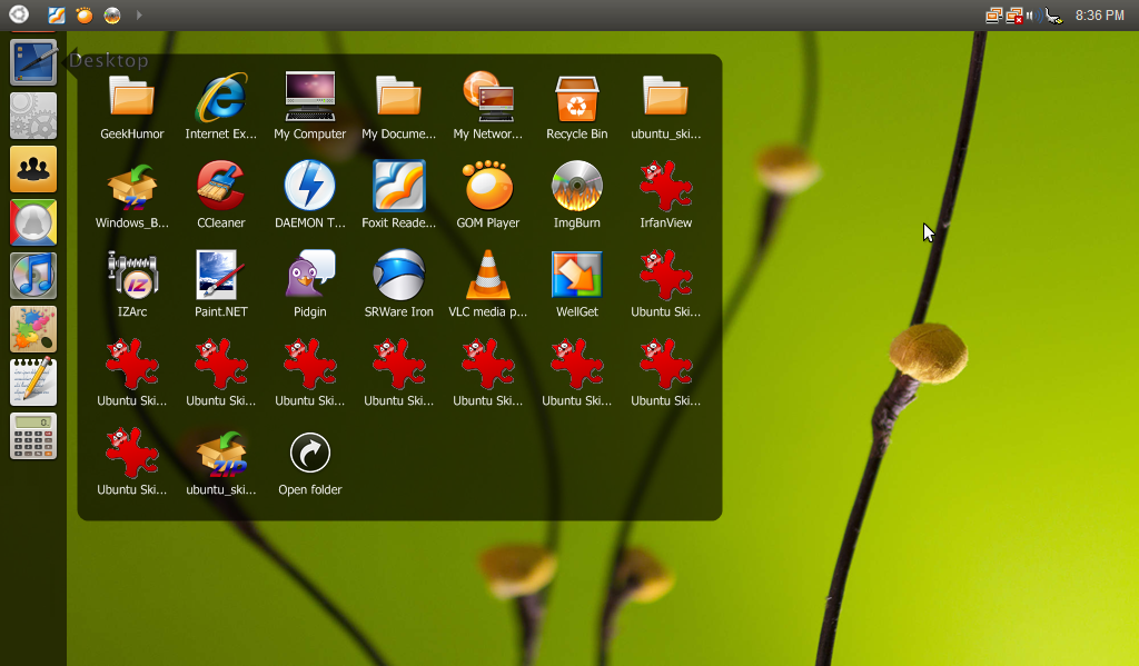 Ubuntu Skin Pack 4.0 for Windows XP SP3 - Transformed Desktop