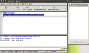Real time collaboration and document editing in Gobby