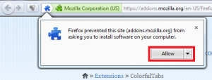 ColorfulTabs Firefox add-on installation