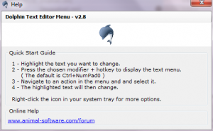 Dolphin Text Editor Menu quick start guide