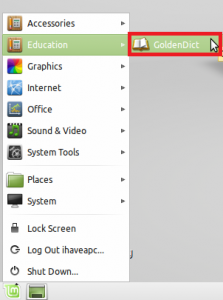 Starting GoldenDict Dictionary Software In Linux Mint / Ubuntu