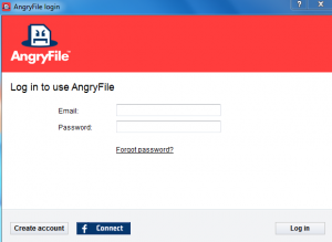 Login to AngryFile backup client