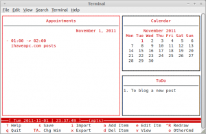 Using calcurse in Linux Mint / Ubuntu