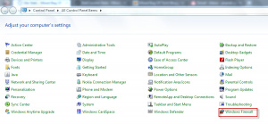 Windows Firewall in Control Panel
