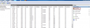 New rule in Windows Firewall