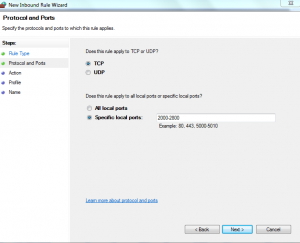 Specifying port type and port number