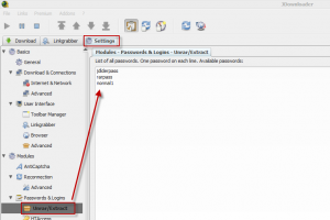 JDownloader password list