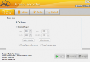 SnowFox Screen Recorder interface