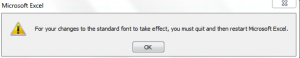 Excel font changes confirmation